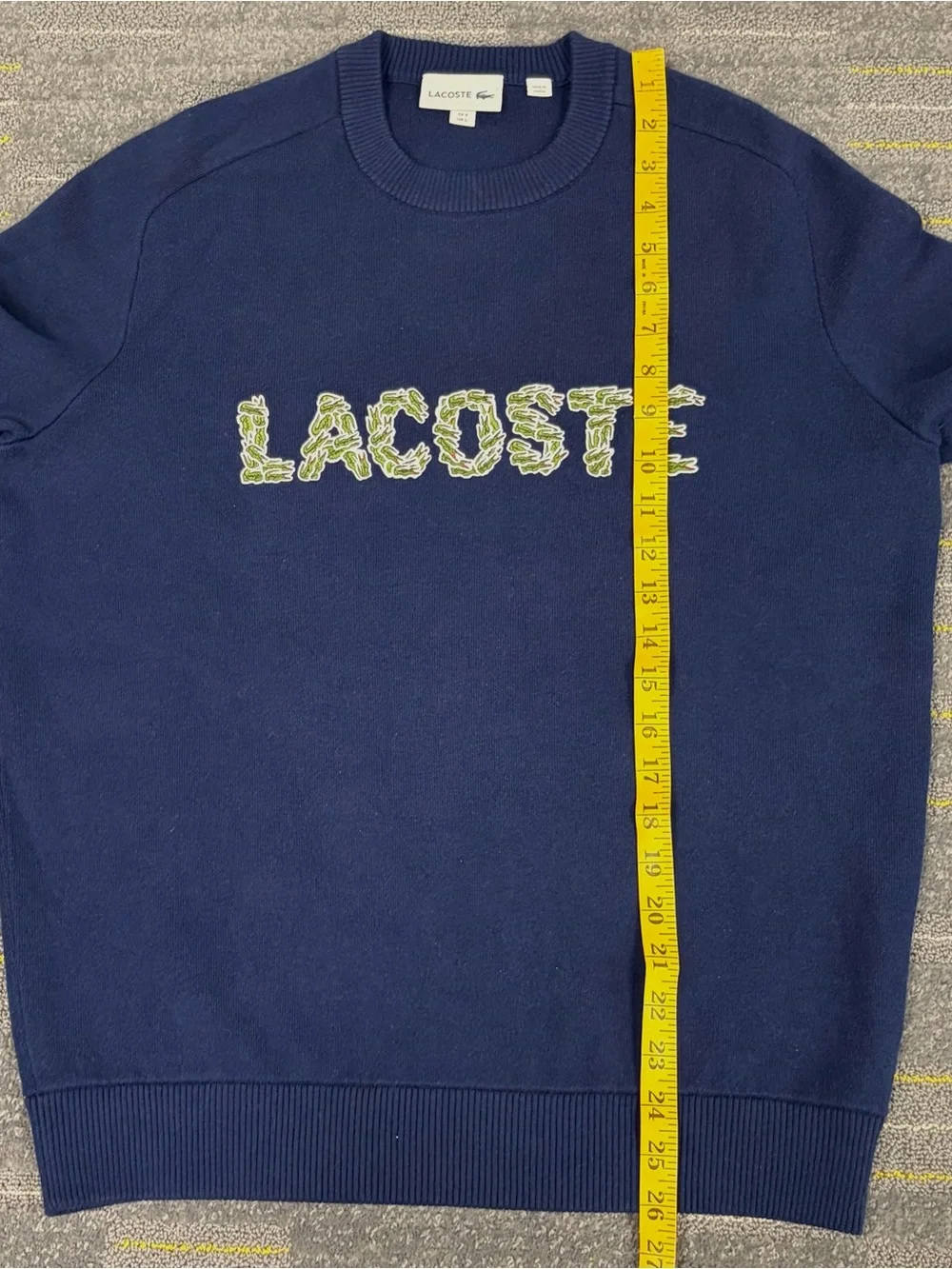 Lacoste Croco Magic Embroidery Wool Sweater Logo Size L Preppy Limited Edition